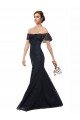 Off the Shoulder Long Lace Prom Dress with Flutter Sleeves