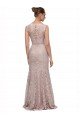 Long Sleeveless All Lace Prom Dress with Scoop Neckline