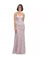 Floor Length Long Mermaid Lace Prom Dress with Low Back