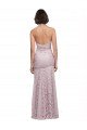 Floor Length Long Mermaid Lace Prom Dress with Low Back
