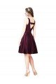 Classic Knee Length Satin Cocktail Prom Dress / Homecoming Dress with V Back and Bow Detail
