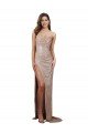 High Slit Scoop Neck Long Sequin Prom Dress
