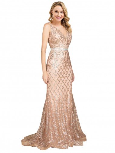 Sleek Long Mermaid Sparkling Sequin Prom Dress Canada