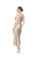 Empire Waist Silky Satin Midi Length Cocktail Dress / Prom Dress