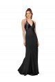 Cowl Back V-Neck Silky Satin Prom Dress