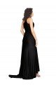 Floor Length One Shoulder Silky Satin Prom Dress with Side Slit