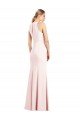 V-Neck Keyhole Back Crepe Trumpet Prom Dress