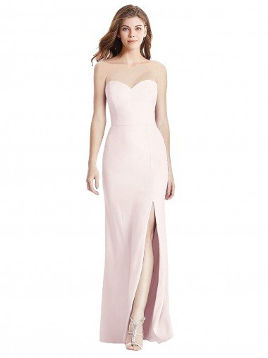 Strapless Crepe Trumpet Prom Dress with Front Slit Canada