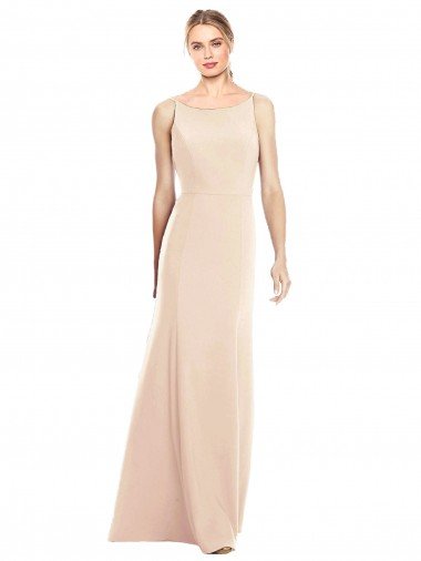 V-Spaghetti Strap Open Back Bateau Neck Trumpet Prom Dress Canada