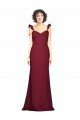 Crepe Slip Prom Dress with Ruffled Straps