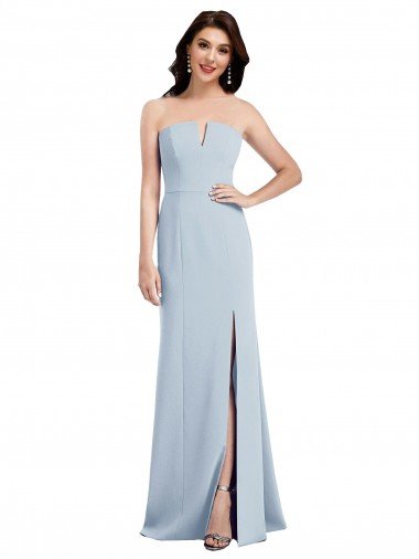 Strapless Notch Crepe Prom Dress with Front Slit Canada