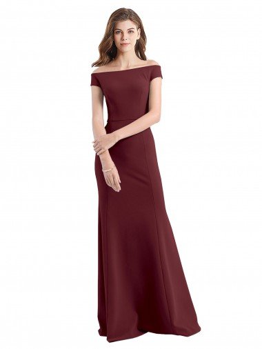 Off the Shoulder Fit and Flare Stretch Crepe Prom Dress Canada