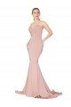 Sweep Train Sweetheart Long Mermaid Crepe Prom Dress Low Back