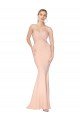 Sweetheart Shirred Neck Long Floor Length Crepe Prom Dress