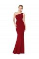 One Shoulder Long High Neck Sleeveless Mermaid Crepe Prom Dress