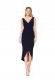 Short Knee Length V-Neck Crepe Cocktail Wrap Cocktail Prom Dress / Homecoming Dress