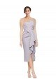 Short Strapless Crepe Cocktail Prom Dress / Homecoming Dress with Ruffles