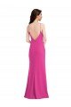 Open Back High Neck Halter Trumpet Crepe Prom Dress