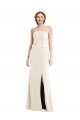 Long Strapless Tuxedo Maxi Prom Dress with Front Slit & Pockets