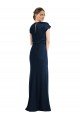 Soft Bow Blouson Bodice Trumpet Crepe Prom Dress