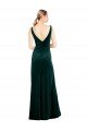 Sleek V-Neck Long Velvet Prom Dress with Side Slit