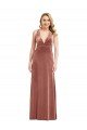 Plunging Neckline Velvet Maxi Prom Dress with Criss Cross Open Back