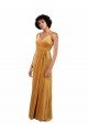 Romantic Velvet Floor Length Prom Dress with Wrap Detail