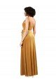 Romantic Velvet Floor Length Prom Dress with Wrap Detail