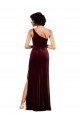 One Shoulder Floor-Length Velvet Prom Dress