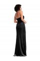 Empire Waist Stretch Velvet Prom Dress with Halter Strap
