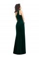One Shoulder Velvet Trumpet Prom Dress with Front Slit
