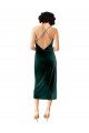 Midi Length Sleek Cowl Neckline Short Velvet Cocktail Prom Dress / Homecoming Dress